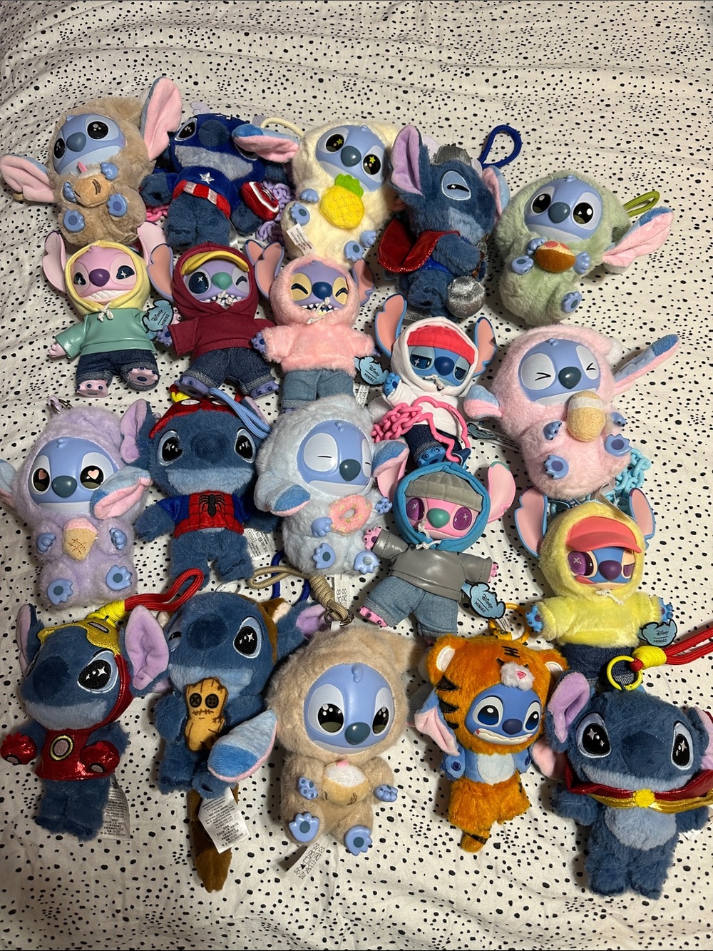 Like new Disney Stitch Plush Keychain lot of 20